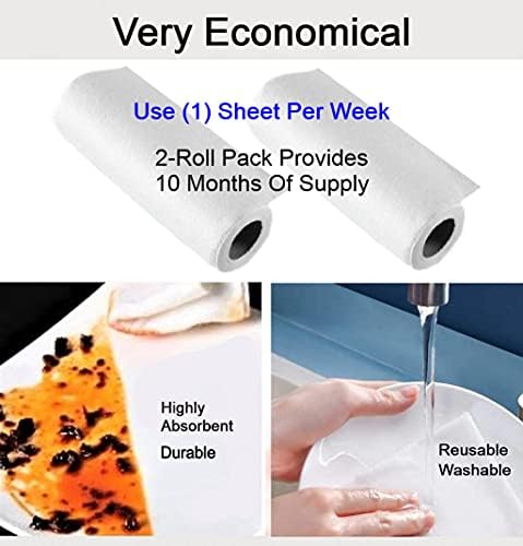Хартиени кърпи Super Bamboo (опаковка от 2 ролки) - за Многократна употреба и пере кухненски кърпи, изработени от бамбук - Устойчиви