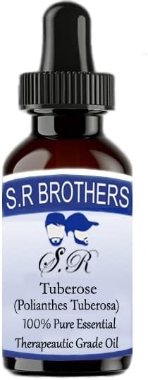 S. R Brothers Tuberose (Polianthes Tuberosa) Е Чисто и Натурално Етерично масло Терапевтичен клас с Капкомер 30 мл