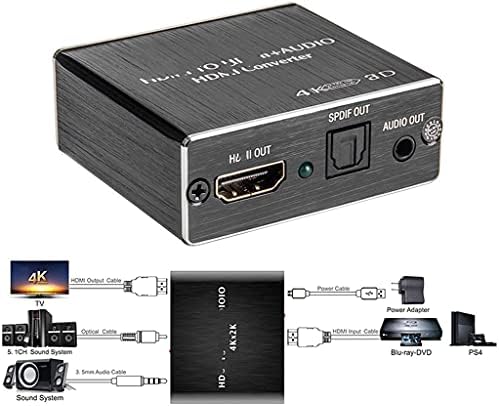 JAHH HDMI Сплитер HDMI-Съвместим Аудио Екстрактор Стерео Аспиратор Оптичен Конвертор 3.5 мм Аудио сплитер Адаптер