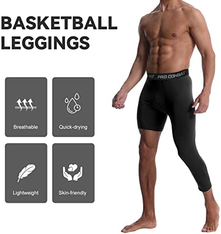 Панталони компресия пакет 3 мъжки един мач баскетбол 3/4 чорапогащник гамаши спортни бягане чорапогащник една база