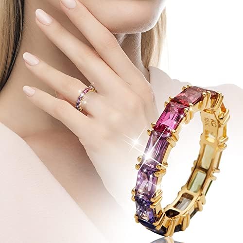 Размер 17 на Пръстен на безименния пръст на цветно женски пръстен с цирконий прости модни бижута Популярни аксесоари група