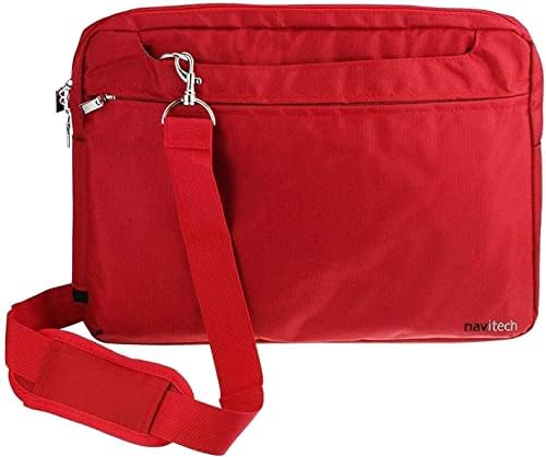 Водоустойчива чанта Navitech Red Sleek - Съвместима с преносим DVD плейър Garsent 7,8