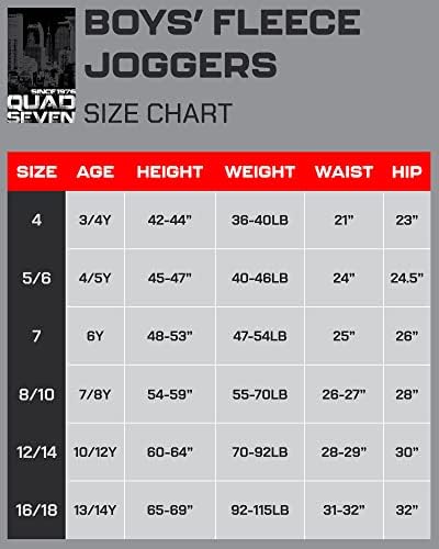 Спортни панталони за момчета Quad Seven – 4 комплекта активни флисовых панталони-карго и базови панталони за джогинг (Размер: