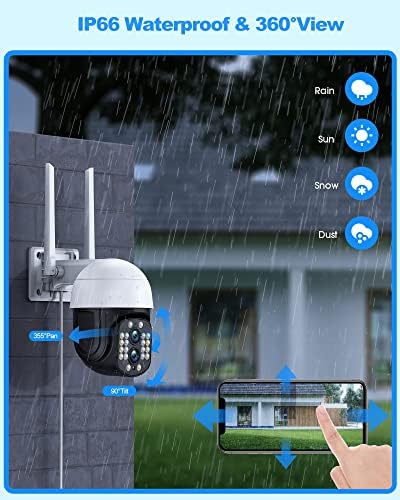 Градинска камера за сигурност с 10-кратно увеличение на хибридния, 4-Мегапикселова Двухобъективная WiFi Камера за сигурност