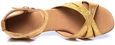 Дамски Професионални Обувки за Латино Танци iCKER, Сатенени Обувки за Балните танци Салса, Сватбени Обувки за Танци на ток, 2.4 инча