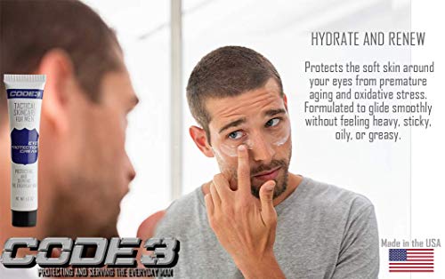 КОД 3 Защита на очите за мъже - най-Добрият подхранващ крем против стареене за очи с кофеин, хиалуронова киселина за намаляване на подпухналостта, бръчките и тъмните