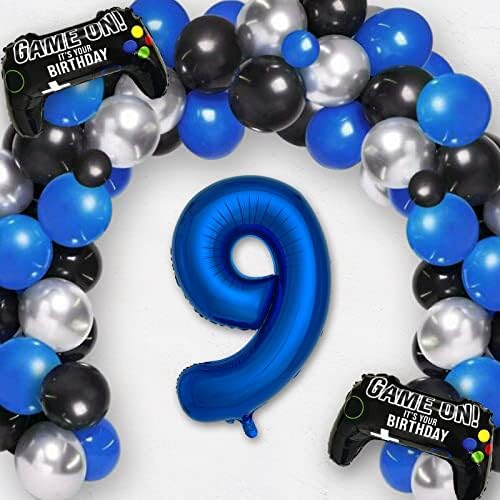 Тъмно Сини Вечерни Аксесоари за игри, Украса за парти в чест на 8-ия Рожден Ден на Момчетата - 2 Опаковане на Игри В балони с тъмно Синьо въздушно топката с номер 8