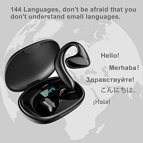 Слушалки-преводач за превод на езици, преносимо устройство миг гласов превод за обучение при бизнес пътувания (бял)