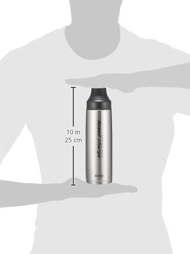 Спортна бутилка за вода Wahei Freiz RH-1455 Fortec Speed, 18,7 течни унции (550 мл), Сребриста, С вакуумна изолация