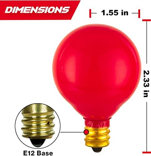 25 Опаковки Червени крушки G40 Зелена Крушка Керамична Лампа с нажежаема Жичка с 5 Вата На базата E12 Крушки G40 за подмяна на