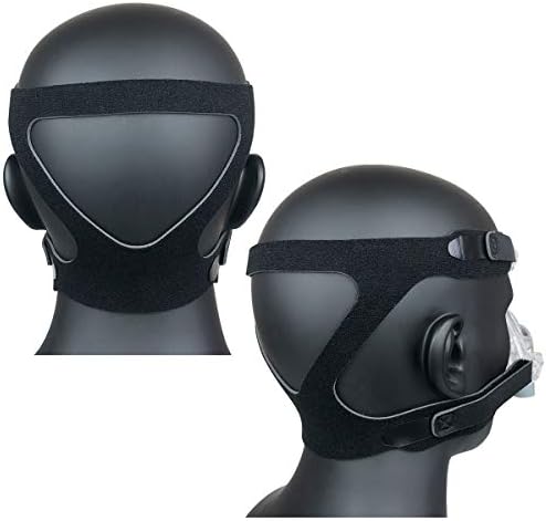 Обновен Преносим каишка за маска CPAP Full Face Headgear, Не Стягивающийся, Здрав Дизайн, Гъвкав седеж за Дихателна маска Resmed Full Face Mask (2 опаковки / Черен)