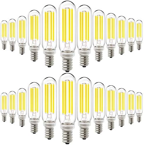 Sunco 24 бр. Светодиодна лампа-канделябр T6, E12 Edison, тръбна лампа с регулируема яркост, ретро стил, 2700 К, мек бял,
