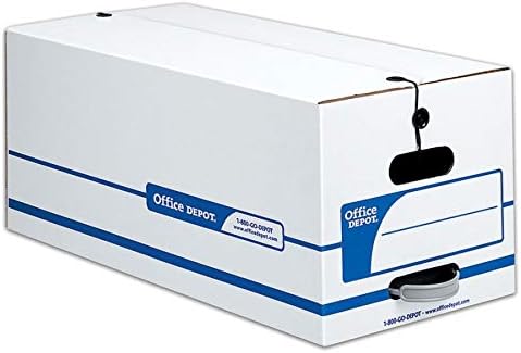 Маркови кутии за съхранение на Office Depot® с цип на дантели и копчета, Буквата, 24 x 12 x 10, 60% рециклиране, Бяло / синьо,