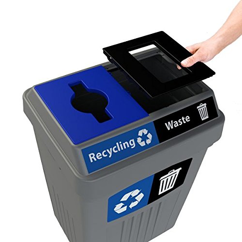 Кошница CleanRiver Flex E - 50 литра | Потоци 2 в 1 | За рециклиране и кошче за отпадъци | Сив цвят