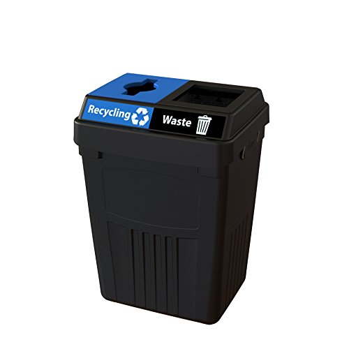 Кошница CleanRiver Flex E - 50 литра | Потоци 2 в 1 | кош за рециклиране на отпадъци | Черен цвят