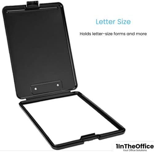 1-Инчов пластмасов буфер за съхранение в офиса, черно, с размер на буквата, (2 опаковки)
