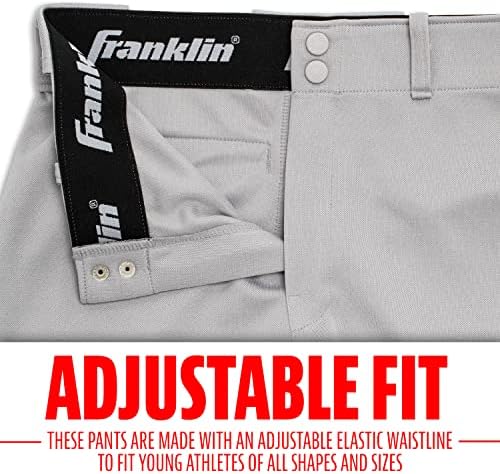 Franklin Sports Младежки Гащички за бейзбол + Софтбол - Детски Панталони до коляното - Стил Бриджей с линия за колан