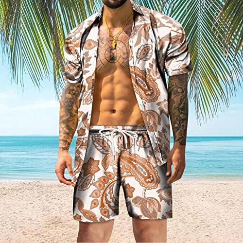 Плажен костюм Vickyleb за Мъже, Хавайски Костюми за мъже, Ежедневни Летни Модни Плажни Ризи, Костюми