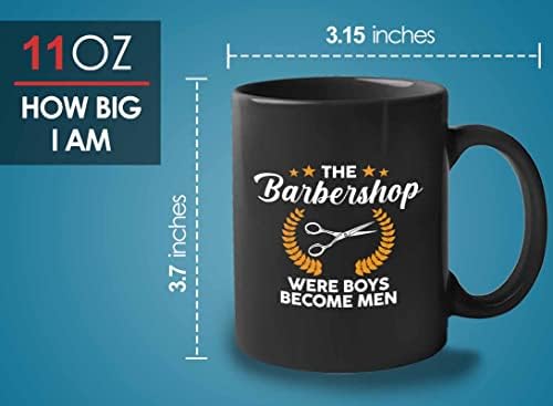 Кафеена чаша Flairy Land Barbershop 11 грама Бял - The Barbershop Were Boys - Професия Фризьор, Фризьор Сешоар Салон за Красота Колега Умения