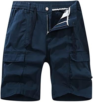 Ozmmyan мъжки туристически панталони-карго с еластична гумена лента за кръста, плажни шорти за пътуване на открито с множество джобове за риболов и къмпинг