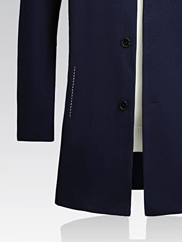 Якета QYIQU за мъже - 1 бр., Однобортное на козината, без пуловери с наклонени джобове (Цвят: тъмно синьо Размер: