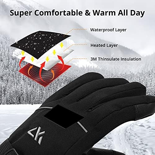 Комплекти шал с топъл AKASO и ръкавици с топъл (Черен, L)