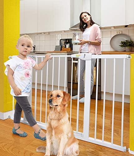 Детски врати за врати отвори и стълби, Регулируеми на 30-51,5 инча, Преходни Детски врата с врата, врата за кучета