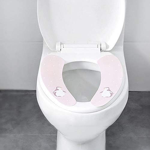Седалка за тоалетна SKIMT от домакинството Вискоза, Дебели Нетъкан материал, Розов, Абрикосово-сив, 9,5 × 37 см, седалка