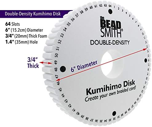 The Beadsmith през Цялата диск Кумихимо, диаметър 6 инча, Двойна Плътна Пяна с дебелина 0,75 инча (20 мм), Бижута, инструменти