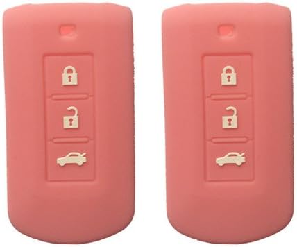 WFMJ Розово 3 Бутони на Дистанционното на Ключа за Носене на Ключодържател Капак на Верига за Mitsubishi Outlander