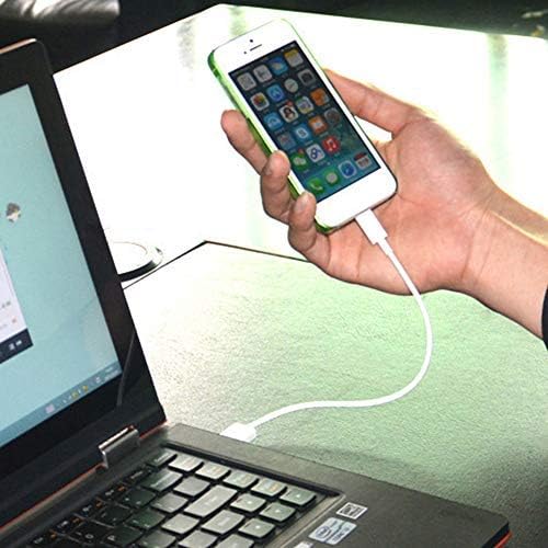 Къс microUSB кабел, съвместим с Samsung Galaxy S III LTE 4G, осигурява високоскоростен зареждане. (1 бяло, 20, см 8 инча)