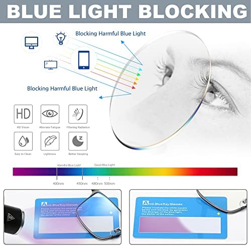 NaNaKo 3 Опаковки Прогресивно Многофокусных Очила за четене, Нападение от Синя Светлина, за мъже, Компютърни Ридеры в Метална Рамка