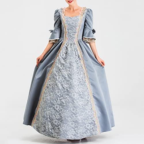 BADHUB Женски винтажное рокля от епохата на Възраждането, бална рокля, средновековен костюм, Макси-рокли, големи