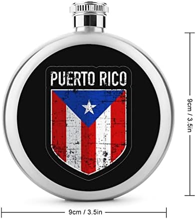 Флакони за уиски с принтом хартата Пуерто-Рико, преносима бутилка вино от неръждаема стомана за алкохол,