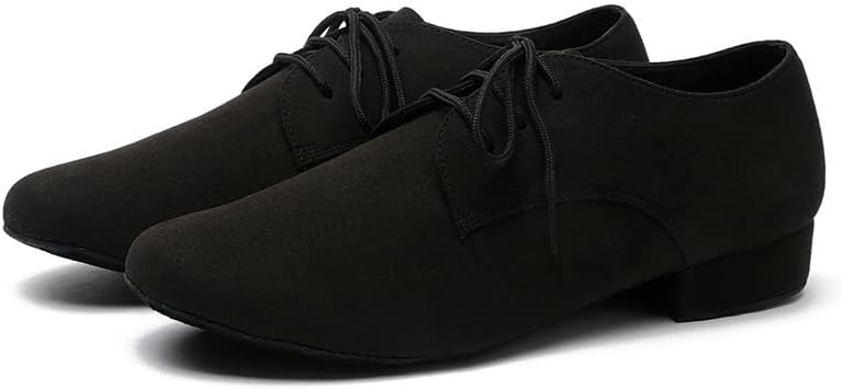Мъжки обувки за латино Танци AOQUNFS, Черни Обувки за балната зала Танго и Салса от Микрофибър, Модел L273