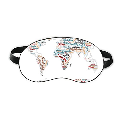 Глобалната Карта География на страната Wordcloud Sleep Eye Shield Мека Нощна Превръзка На очите Козирка