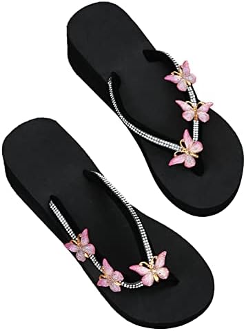 RbCulf/ Дамски обувки-чехли; Модни Джапанки С кристали и носа На наклонени ток; Чехли с отворени пръсти; Удобни