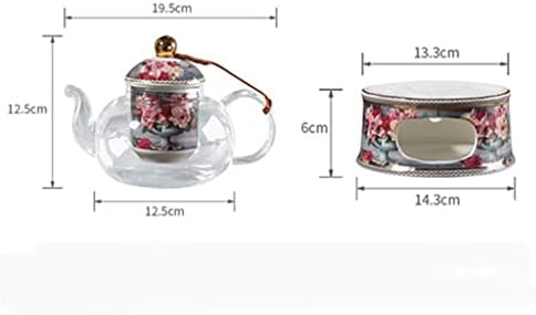 GRETD цветя красива чаена чаша с блюдцем, чашата за кафе, чай комплект, следобеден чай, чай комплект аксесоари (Цвят: A, размер: както е показано на фигурата)