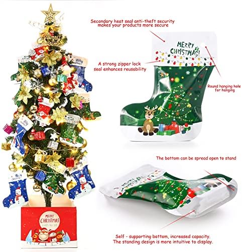Чанти за коледни Чорапи Geluode, 50 опаковки, Персонални Коледни Чанти, Коледни Чорапи, 3 Размери, Украса за коледните чорапи на Едро, Торбичка за бонбони, Чанта за подаръ