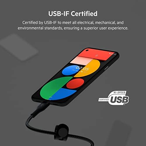 Кабел Belkin BoostCharge Pro Flex с оплеткой USB Type A за свързване към Lightning, кабел за зареждане, сертифициран