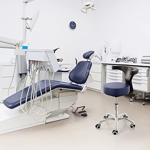 Стол Асистент зъболекар JMU, 360 ° на Стола Асистент на Зъболекар с Подлакътник от Изкуствена Кожа за Зъболекар, Лаборатория,