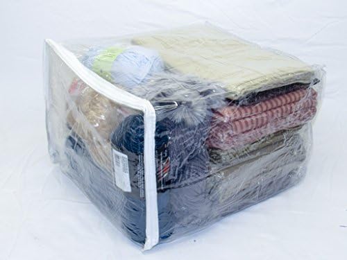 Oreh Стоки за дома, X-Големи (15 x 18x 12) Тежкотоварни винилови чанти с цип за съхранение (Прозрачен) Пуловери, Одеала, Ватирани одеала, комплекти спално бельо (14 литра), по 10