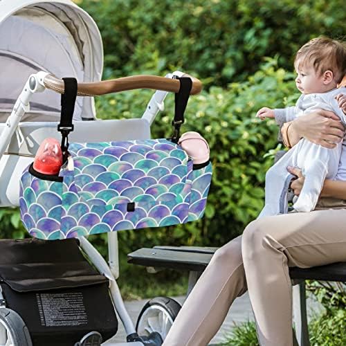 visesunny Органайзер за детска количка, Чанта за аксесоари във формата на Русалки, Голямо пространство с 2 Подстаканниками,