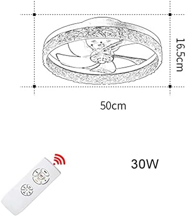 XLBHLH Хол Светодиод 3 Цвята Вентилатор на Тавана Безшумен Тавана Лампа с Вентилатор Дистанционно Управление на Функцията за