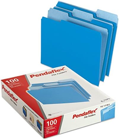 Папка за файлове Pendaflex 15213Blu, вырезанная на 1/3 от разделите, размер на букви, 100 / Bx, синя