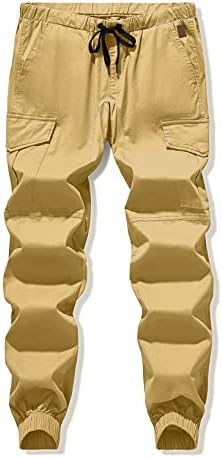 JMIERR / Мъжки Модерни Панталони-карго - Ежедневни Памучни Зауженные Спортни Джоггеры с 6 джобове от Еластична кепър лента през експозиции на